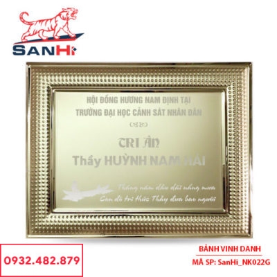Bảng Vinh Danh Đồng mạ vàng SanHi-NK022G