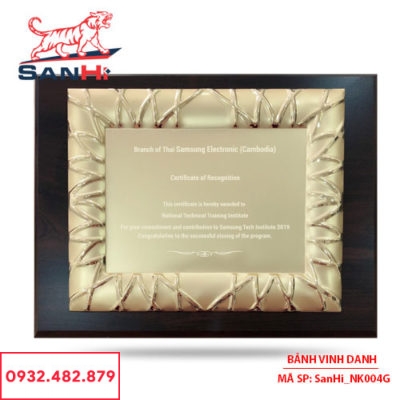Bảng Vinh Danh Đồng mạ vàng SanHi-NK004G