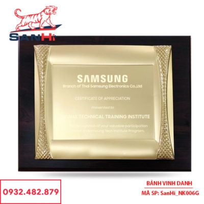 Bảng Vinh Danh Đồng mạ vàng SanHi-NK006G